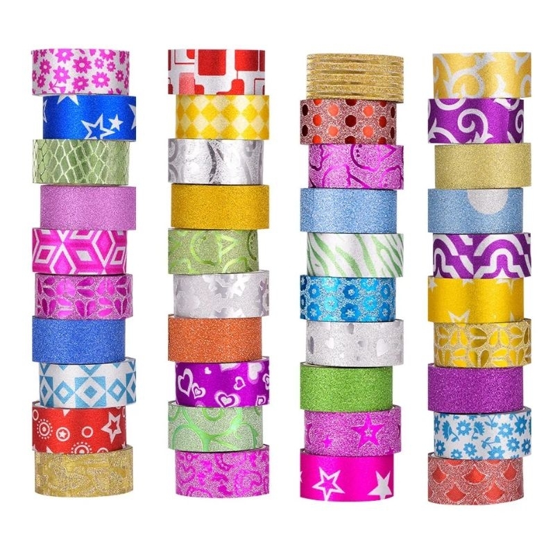 

Selotip Motif Glitter - Solasi Kreasi - hiasan prakarya - DIY - per roll - Dante