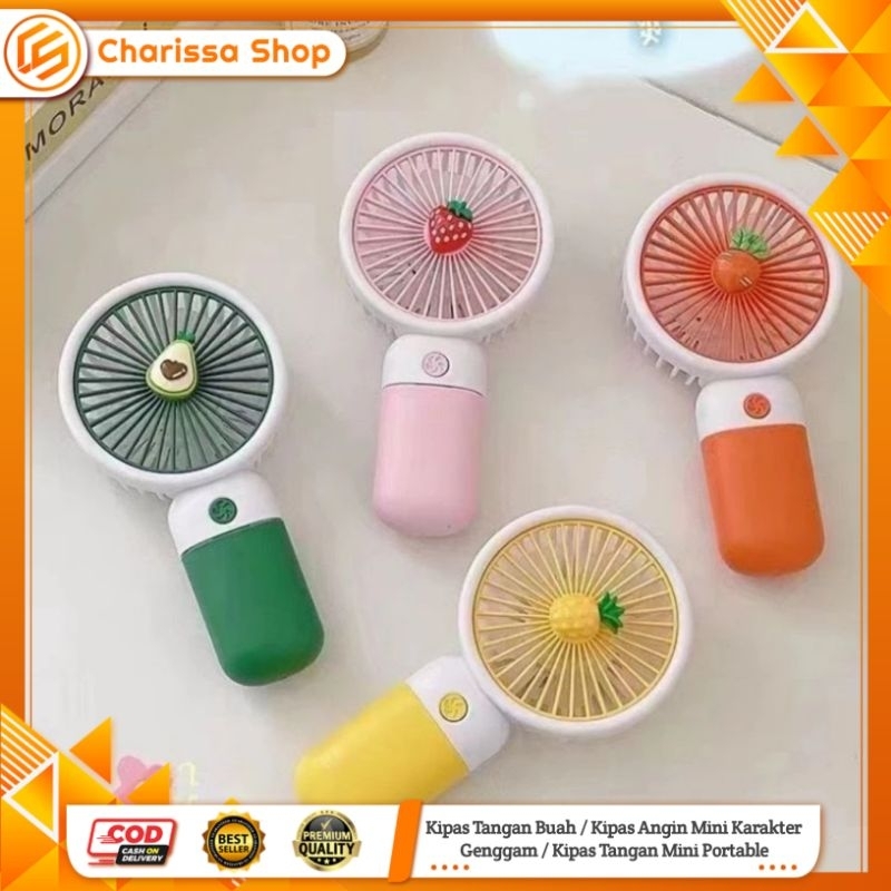 Kipas Tangan Buah / Kipas Angin Mini Karakter Genggam / Kipas Tangan Mini Portable