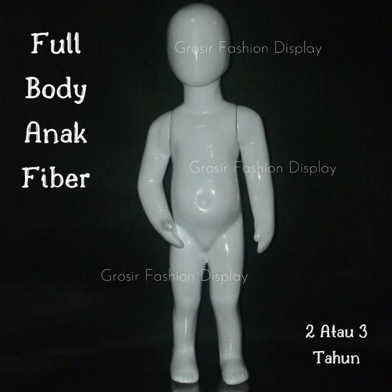 Patung Manekin Anak Full Body Fiber Wajah Alien Warna Putih 2 Atau 3 Tahun Cewek Cowok SET D