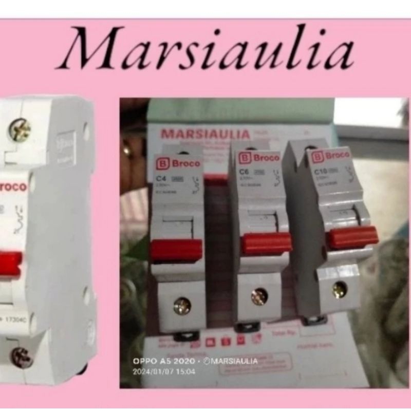 Broco MCB 4 Ampere 6 ampere 10 ampere 1 Phase C4 C6 C10 SNI broco 6a 4a 10 ampere