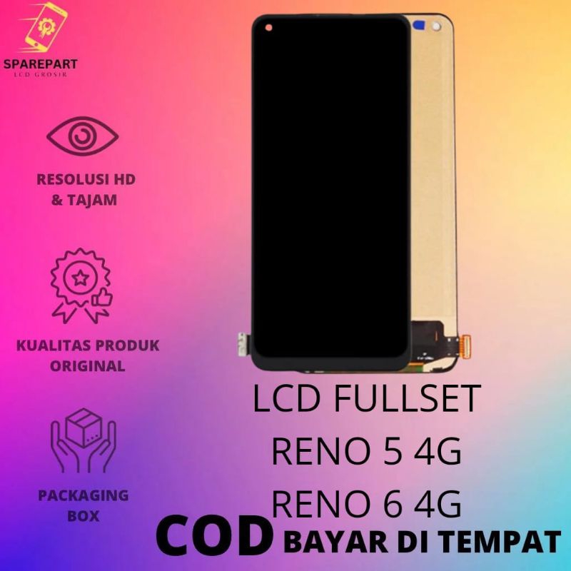 LCD FULLSET OPPO RENO 5 4G / RENO 6 4G / RENO 5 5G / RENO 6 5G / REALME GT 5G ORIGINAL NON FINGERPRINT