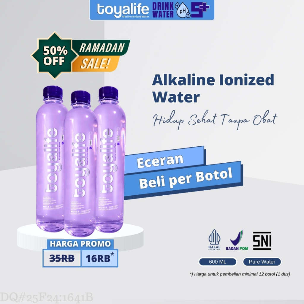 

Toyalife Alkaline Ionized Water Air Minum Kesehatan Alkali pH 9,6 Eceran per Botol