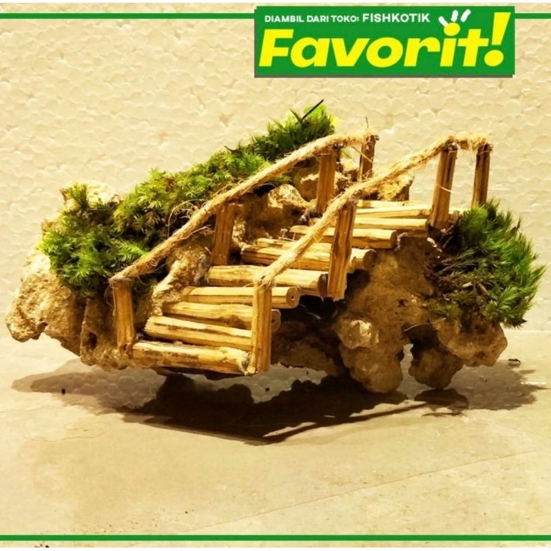 Batu mos tangga kayu hiasan aquarium aquascape ikan hias