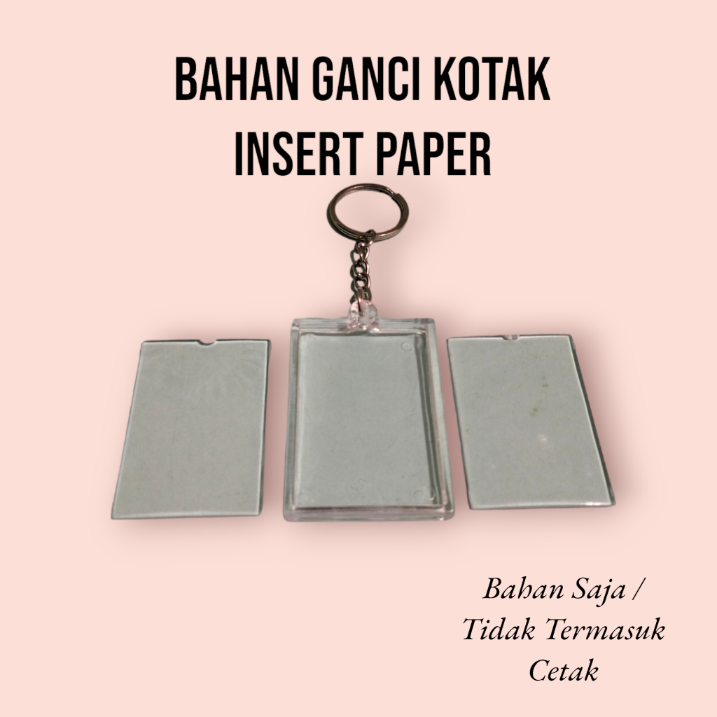 

Bahan Gantungan Kunci Insert Paper Kotak + Ring Gepeng - Akrilik Kotak 2 Sisi-- 1 pcs