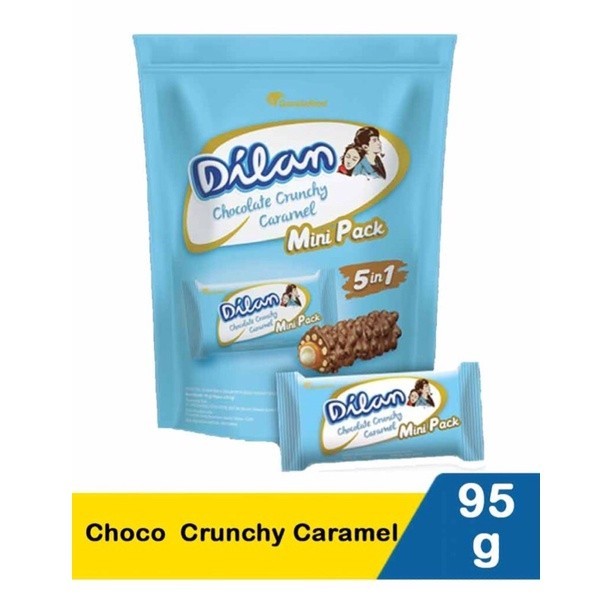 

Dilan Crunchy Caramel Mini Pack 95 gr - Coklat Caramel Krispi - Wafer Roll - Cocok Untuk Camilan