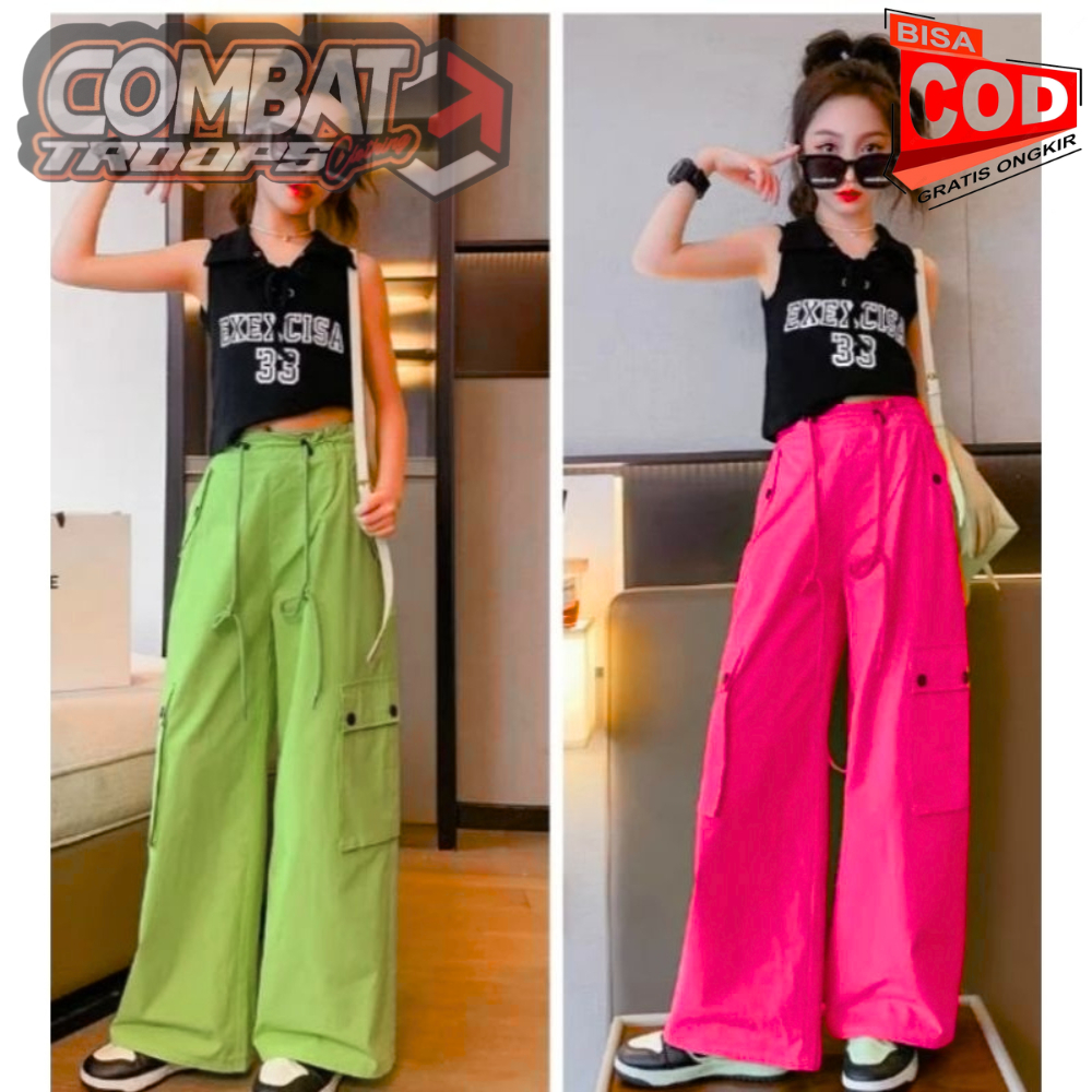 Celana Cargo Anak Perempuan Celana Panjang Anak Perempuan Kulot Anak Perempuan Celana Anak Tanggung