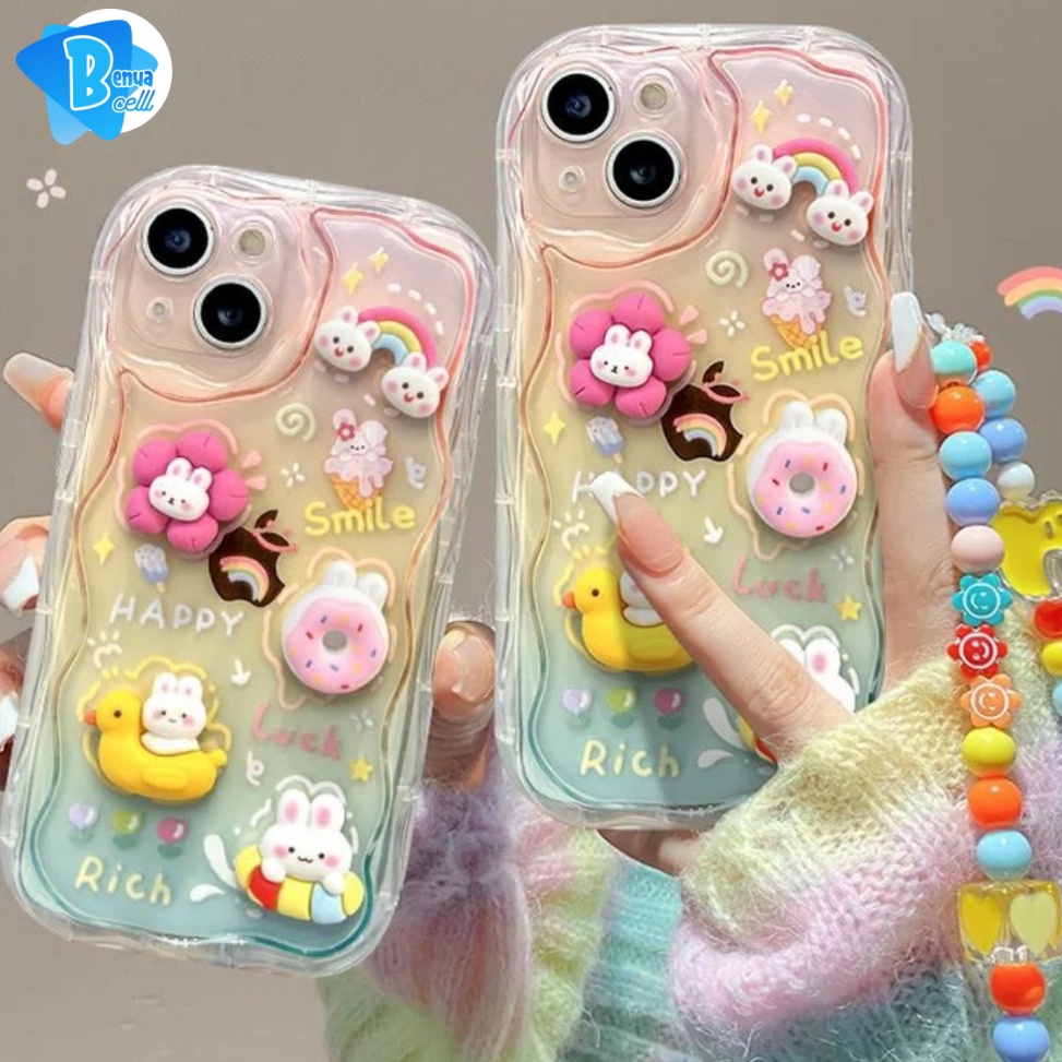 KTk SS868 Softcase silikon 3D caracter Happy rich smile colourfull For IPHONE 7 7 8 X XS XR 11 12 13