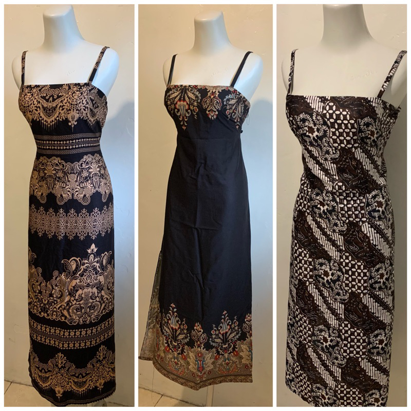 Daster Batik Rayon Premium Long Dress Tanpa Lengan