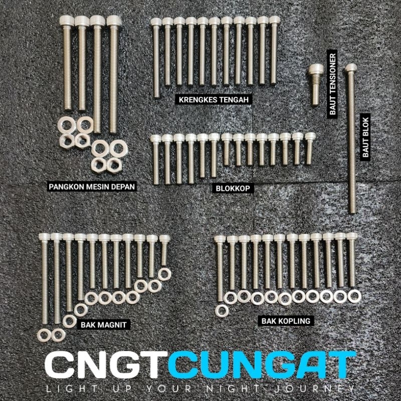 Baut L Full Mesin cb gl mp tiger Baut L Stenlis stainlees stainlis full mesin cb gl mp tiger