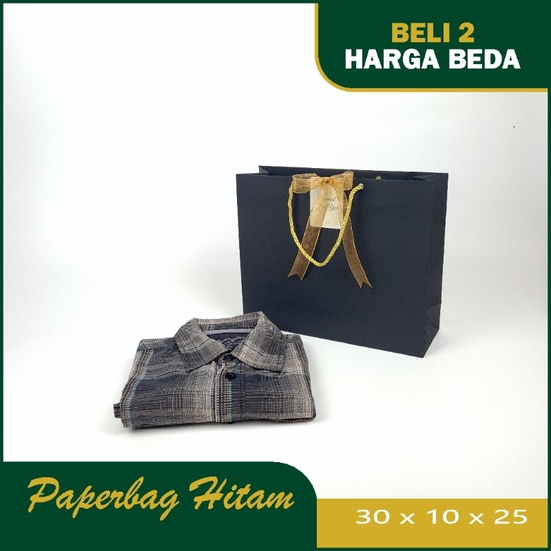 

Premium Tas Kertas 30x10x25 Paper Bag Hitam Sedang Hampers Gift
