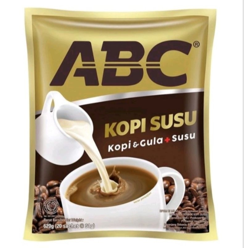 

Kopi ABC susu 1 renceng isi 10 sachet