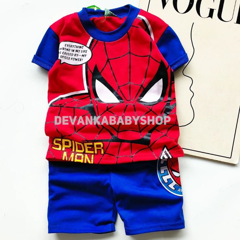 BAJU ANAK SPIDERMAN SETELAN SPIDER ANAK LAKI LAKI