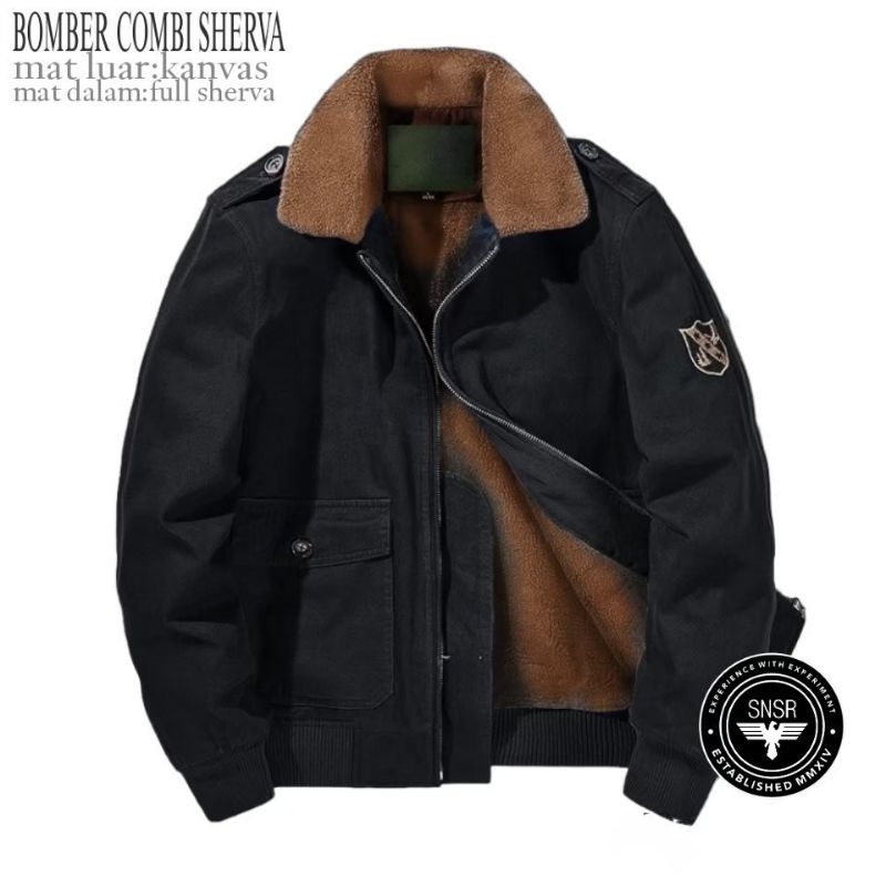 Jacket Bomber Pria Combinasi SNSR Original