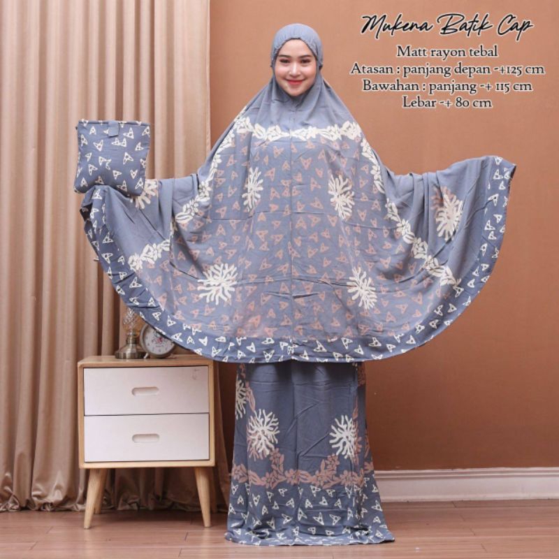 Mukena Batik Cap Airin Pastel Rayon Super premium Dewasa