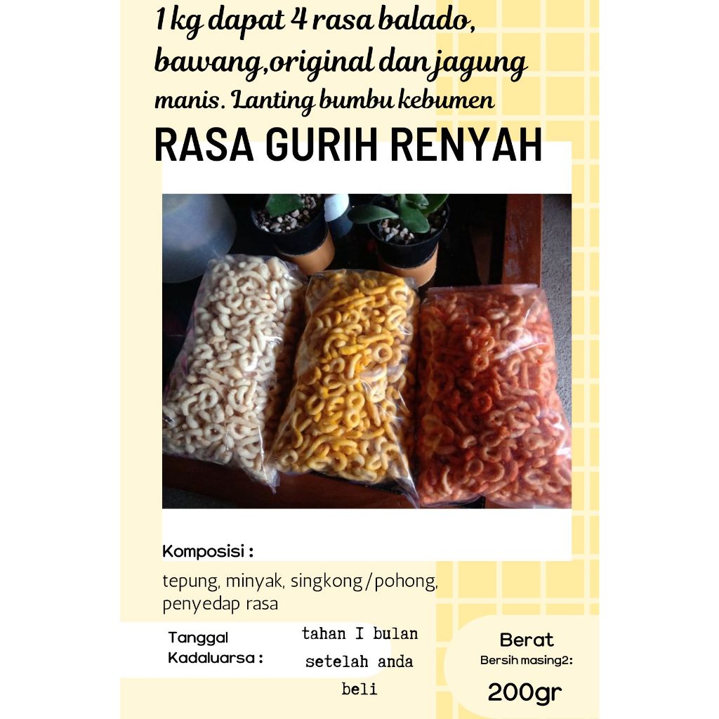 

LANTING BUMBU KEBUMEN 1 KG (4 RASA) free bublewrap