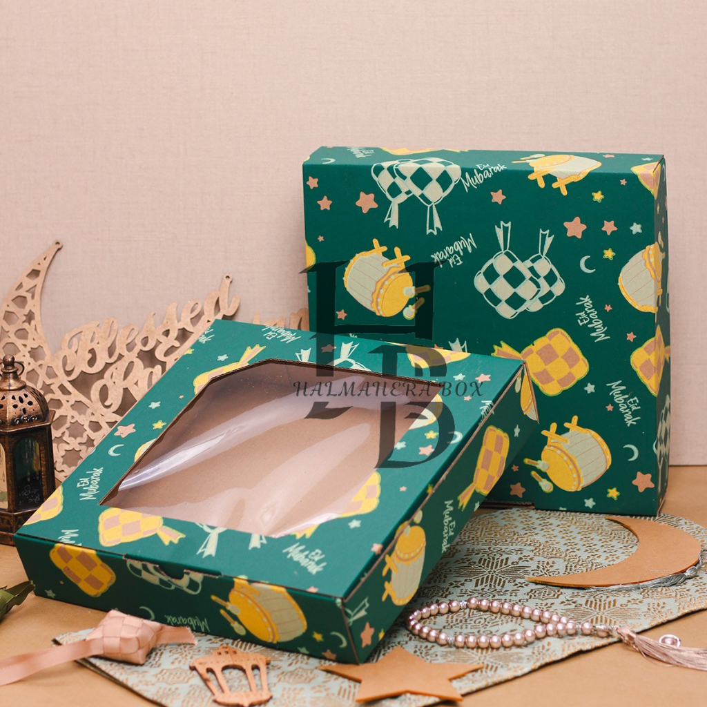 

10pcs Box Hampers Ukuran 25 x 25 x 5 cm Kotak Kue Kering 4 toples 250gr Kardus Packaging Cookies