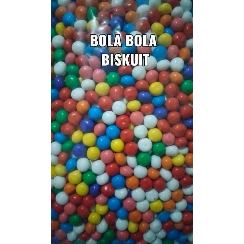 Biskuit Bola Pelangi Biskuit Bola Coklat Snack Kiloan 500 GRAM | Cemilan Murah Makassar