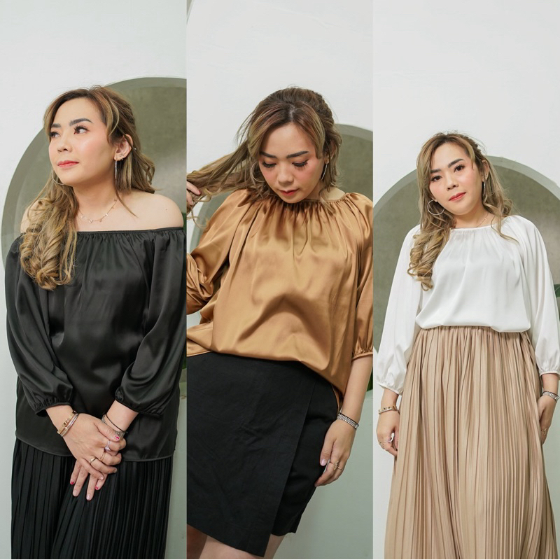 NCDY Sabrina Blouse Hijab Non Hijab Friendly Silk Premium