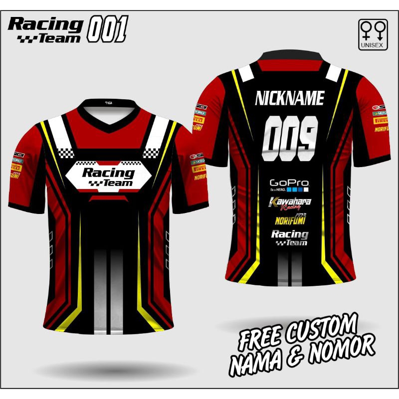 Kaos Racing Team Custom Jersey Racing Full Print Kaos