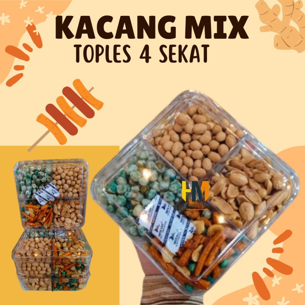 

Kacang Mix Toples 4 Sekat