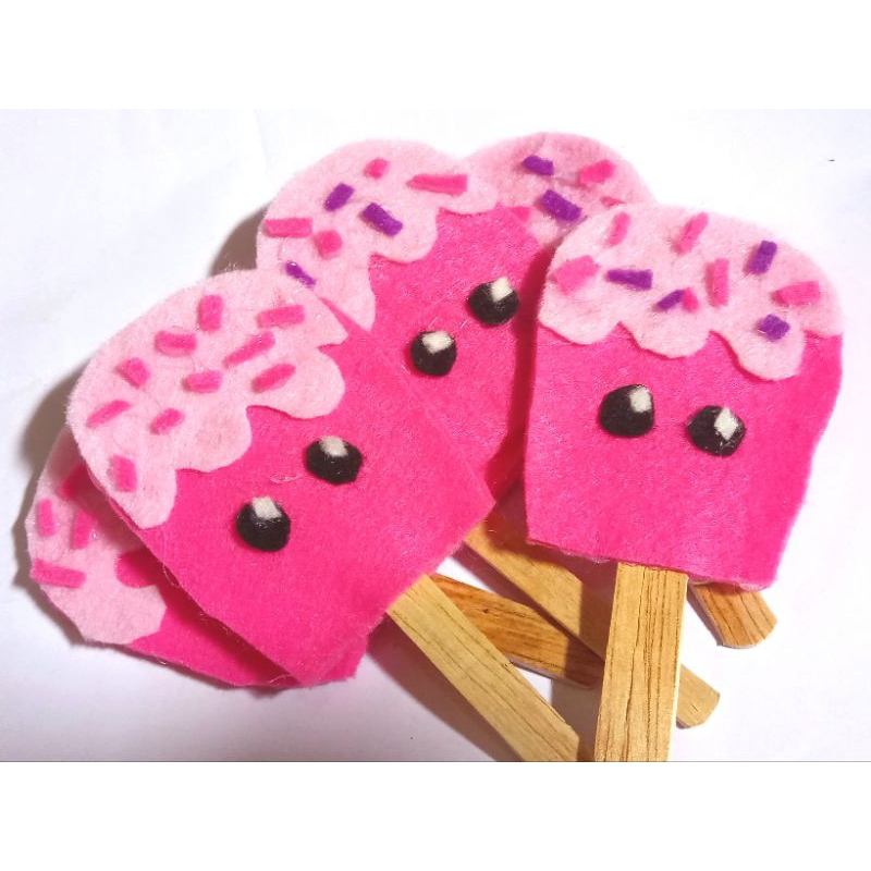 

Amplop lebaran flanel lucu bentuk es krim, warna random