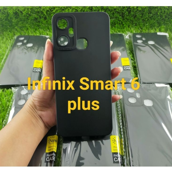 Black Matte Case Infinix Smart 6 Plus Softcase Hitam Polos