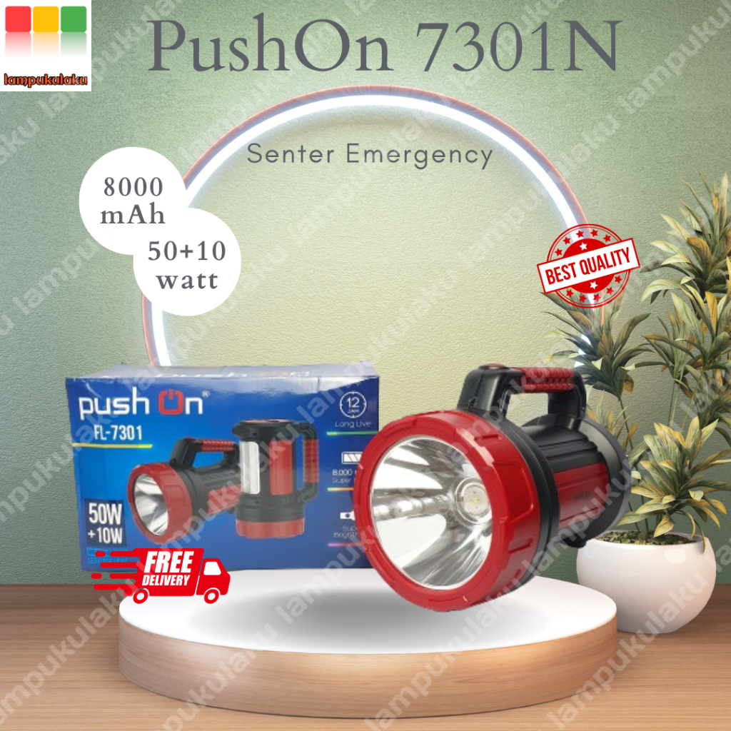 Senter Besar Super Terang LED - PushOn 7301