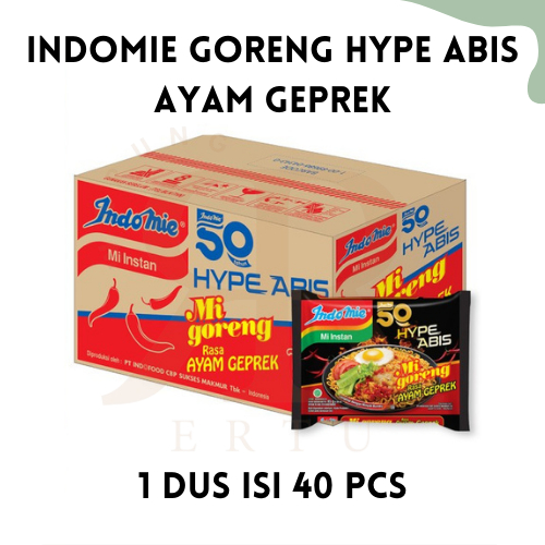 

Indomie HypeAbis Mi Goreng Ayam Geprek 80 gr (1 Dus isi 40 Pcs)