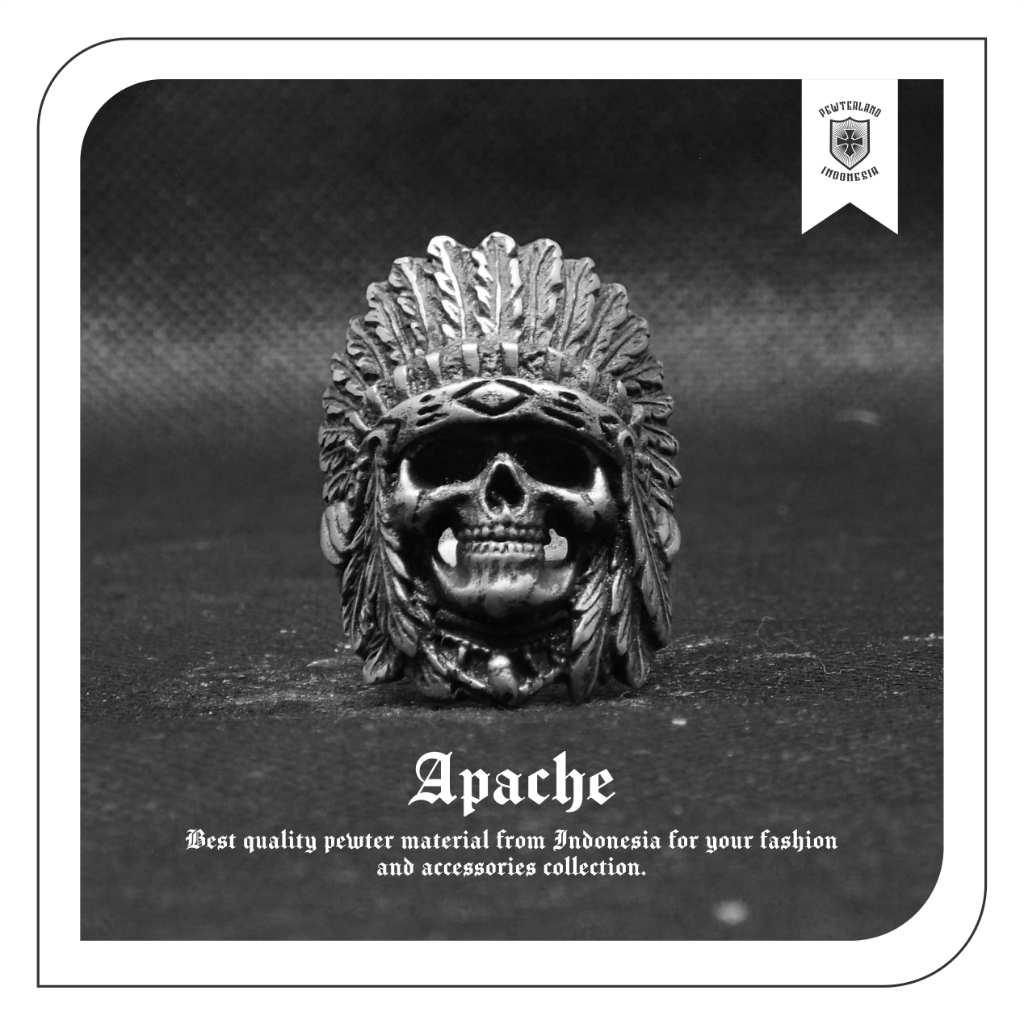 APACHE RINGSKULL - CINCIN TENGKORAK CUSTOM RING | PEWTERLAND OFFICIAL