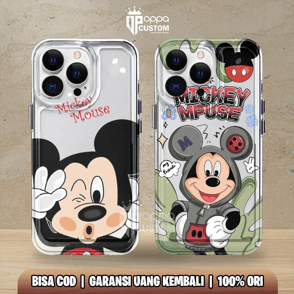 CLEAR CASE MICKEY MOUSE Iphone 11 12 13 14 PRO MAX 7 8 PLUS OPPA CUSTOM Casing Hp Clear Case Softcas