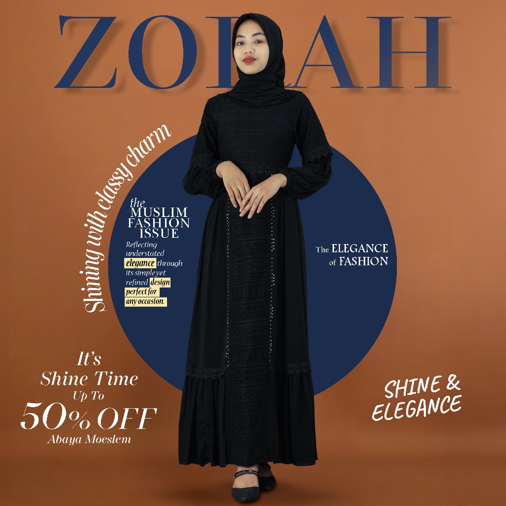 ZORAH • Gamis brokat hitam wanita mewah elegan ukuran M L XL XXL LD 120 jumbo - Dress tile brukat wa