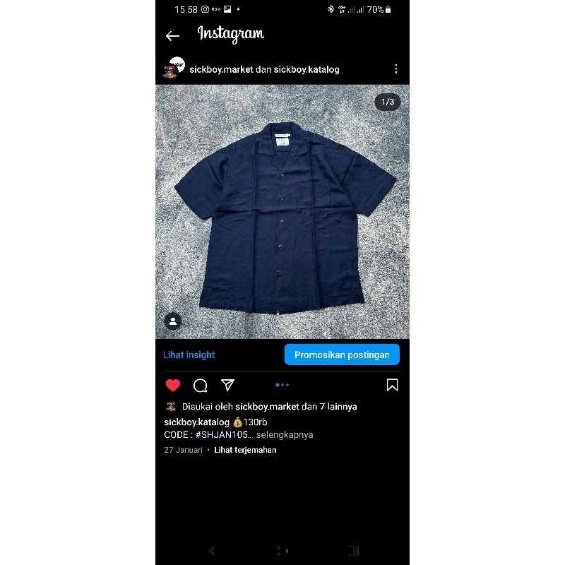 kemeja open collar