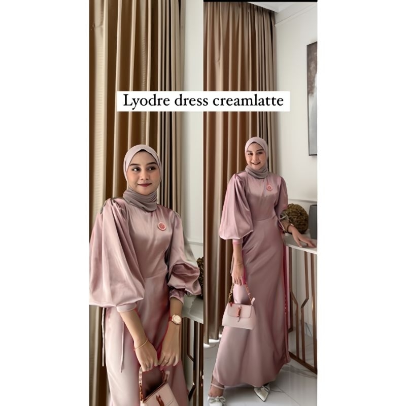 Adiradress-TERMURAH LYODRA DRESS  SILK WUDHU FRIENDLY LENGAN BALON BRIDESMAID DRESS REMAJA LEBARAN