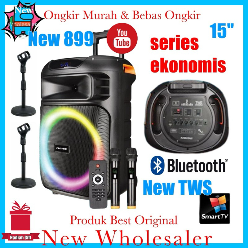 Speaker Sound 15 inch Wireless mic Noise 899 Series Ekomonis new Bluetooth Tws