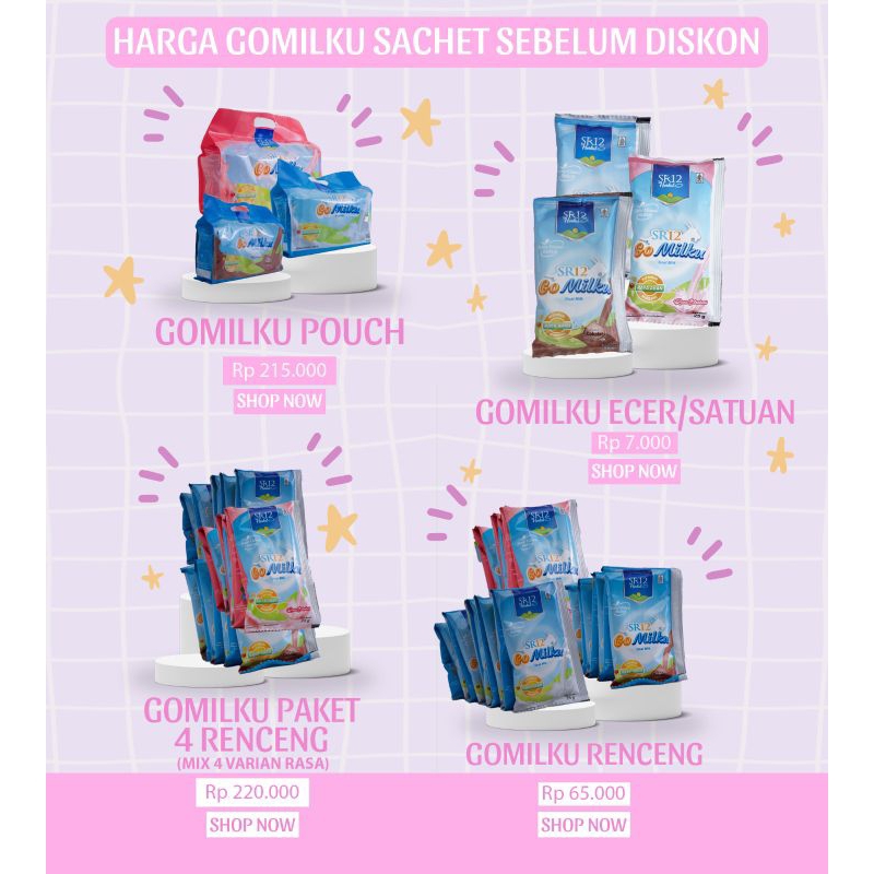 

gomilku sr12 sachet,rencengan ukuran 25gr