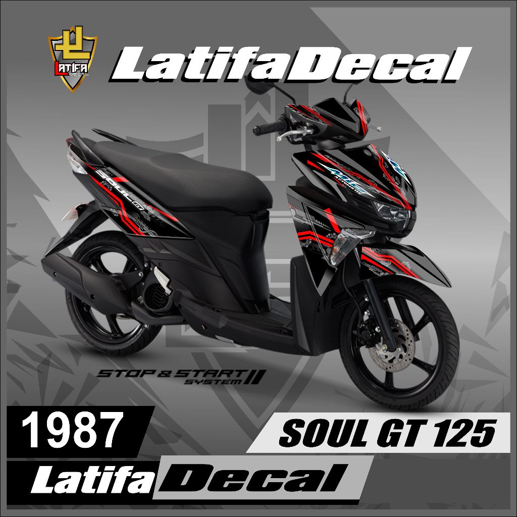 Sticker Decal Motor Soul GT 125 Full Body - Stiker Mio Soul GT 125 Full Body - Decal Mio Soul GT 125