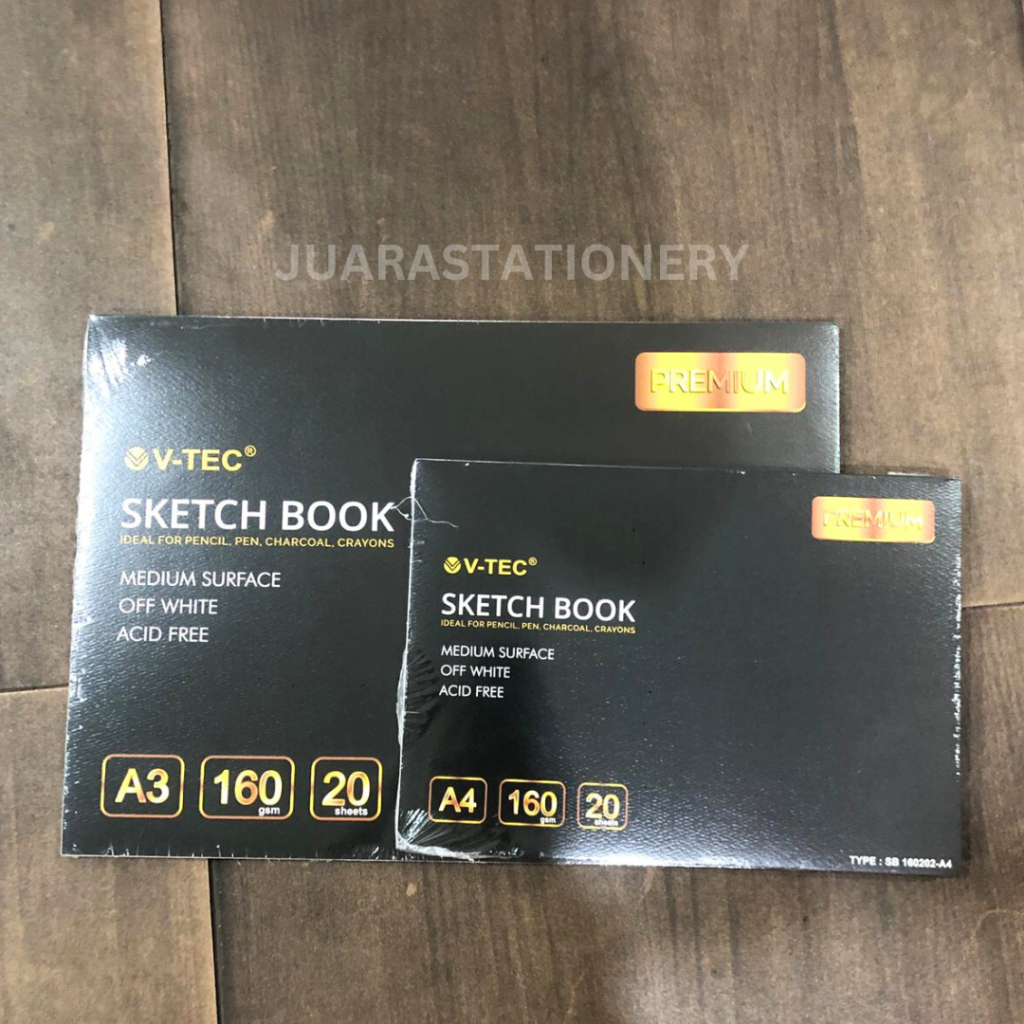 

V-TEC Sketch Book A3/A4/A5 Medium Surface 160GSM Premium