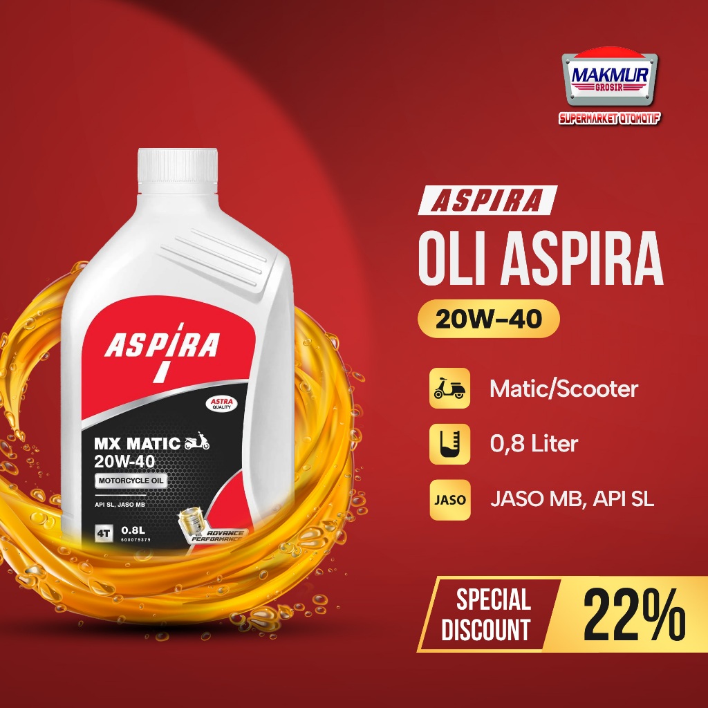 Oli Motor MATIC Aspira 20W-40 Original