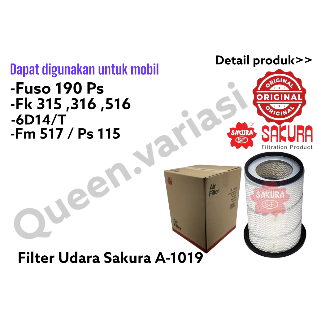 FILTER UDARA FUSO 190 PS FK 315 / 316 / 516 / 6D14/T / FM517 / PS115