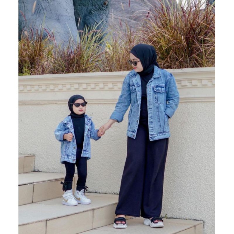 Jaket Jeans Couple Ibu dan Anak Jaket Jeans Couple Keluarga