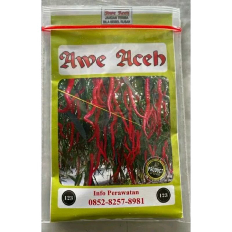 Cabe Awe Aceh 10 Gram - Benih Cabe Merah Keriting Awe Aceh - Bibit Cabe Awe Aceh - CMK Awe Aceh