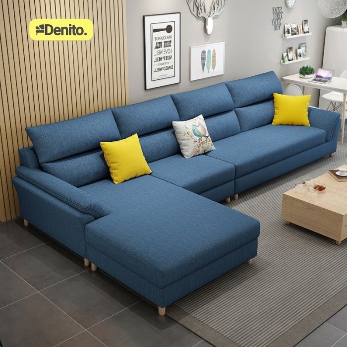 Sofa Minimalis Leter L Gratis Bantal Meja Fullset Promo