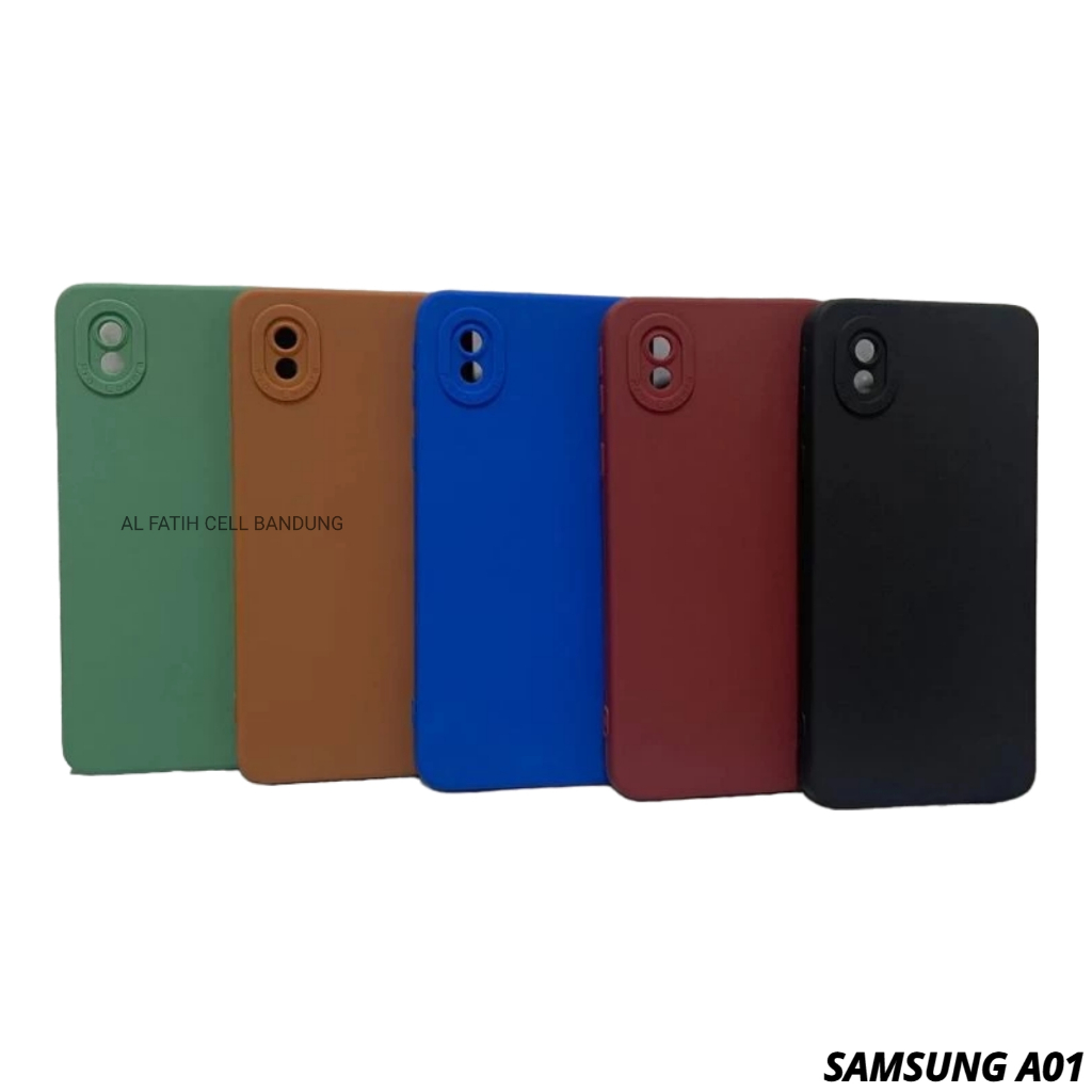 Case Samsung A01 Softcase Pro Camera - Candy Case - Casing Macaron - Case Polos - Silikon Hp