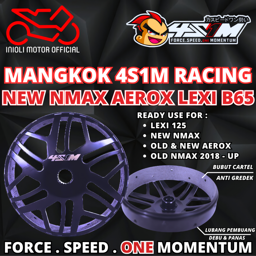 MANGKOK KAMPAS GANDA 4S1M LEXI NEW NMAX NEW AEROX CONNECTED N-MAX N MAX B65 B8R CLUTCH BELL MANGKOK 