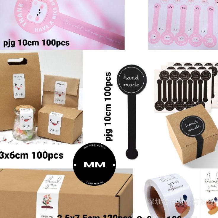 

Terbaru 1pcs Stiker TQ Stiker Thank You Stiker segel box stiker handmade stiker open me