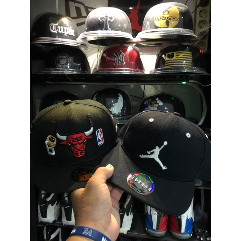 topi new era nba chicago bulls topi snapback air jordan original 2 pcs