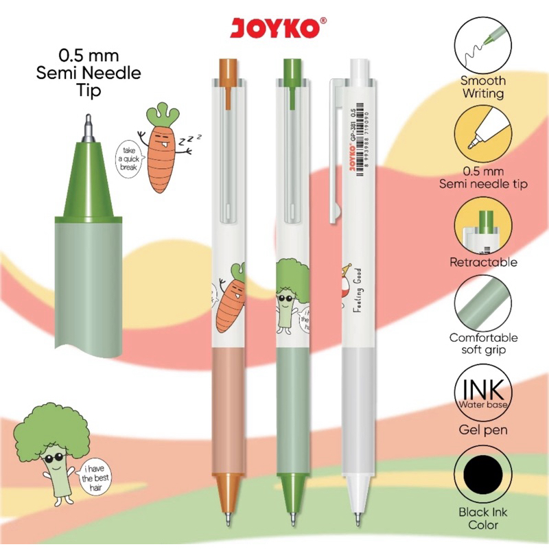 

Gel Pen / Pulpen / Pena Joyko GP-381 Feeling Good 0.5mm
