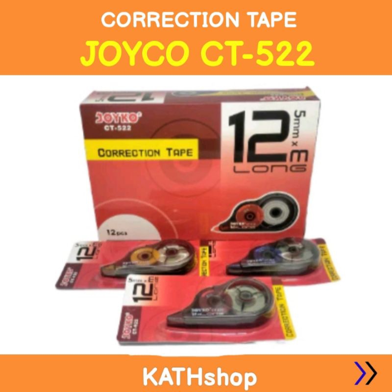 

KATHshop - Correction Tape JOYCO CT-522 / TIPEX / TIPE X KERTAS / PITA KOREKSI