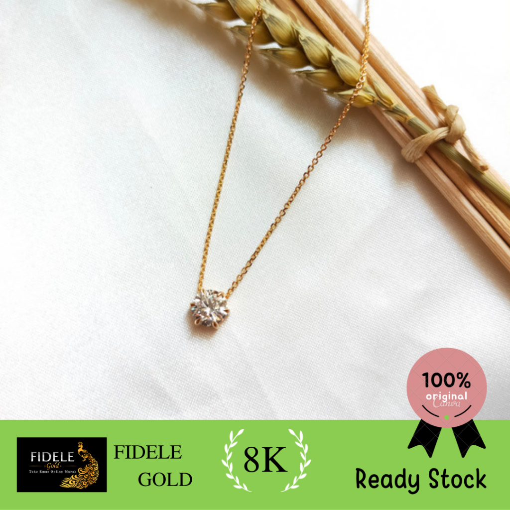 Kalung soliter nagita kalung mata mama gigi emas asli 375 8k