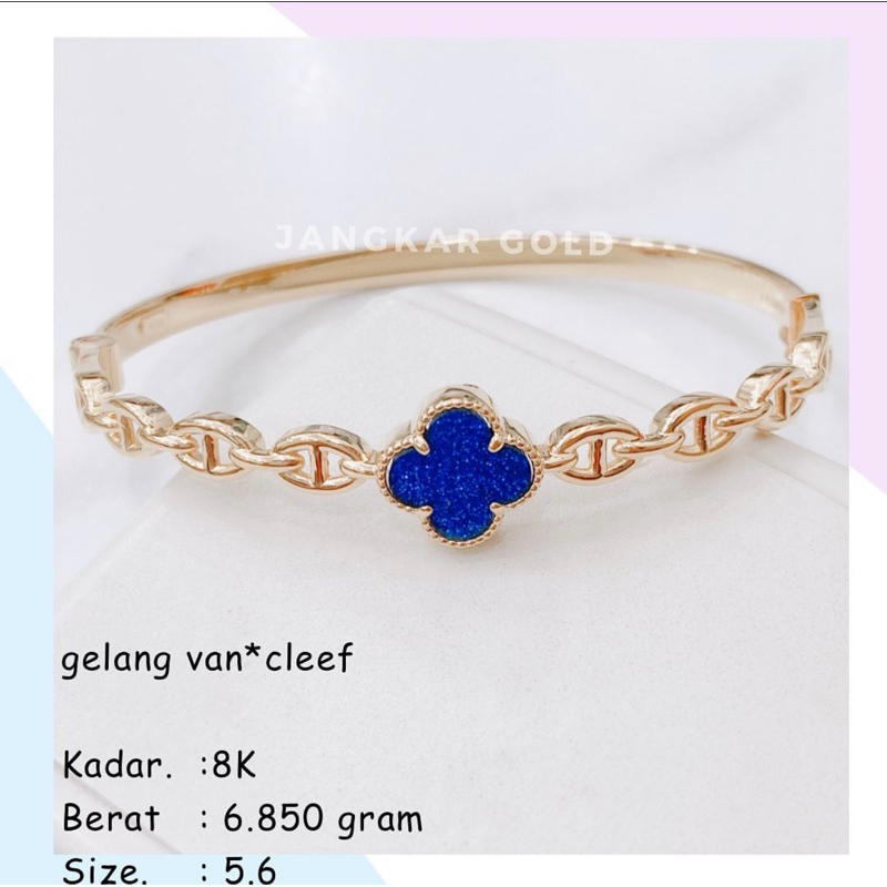 GELANG EMAS VANCLEEF 8K 6.850GR VC VCA CLOVER VAN CLEEF ALHAMBRA